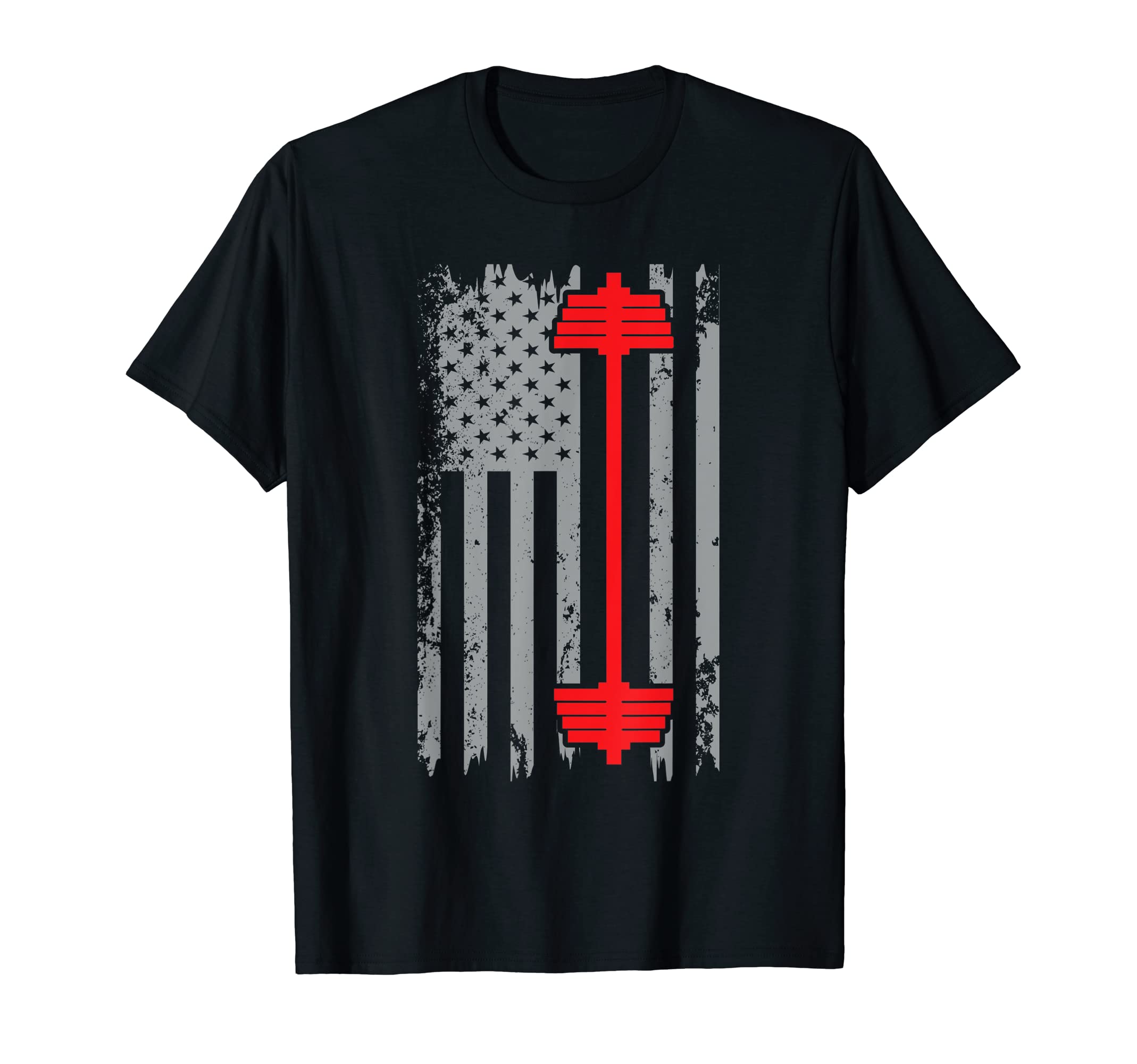 Barbell LoversAmerican Flag Barbell Shirt T-Shirt