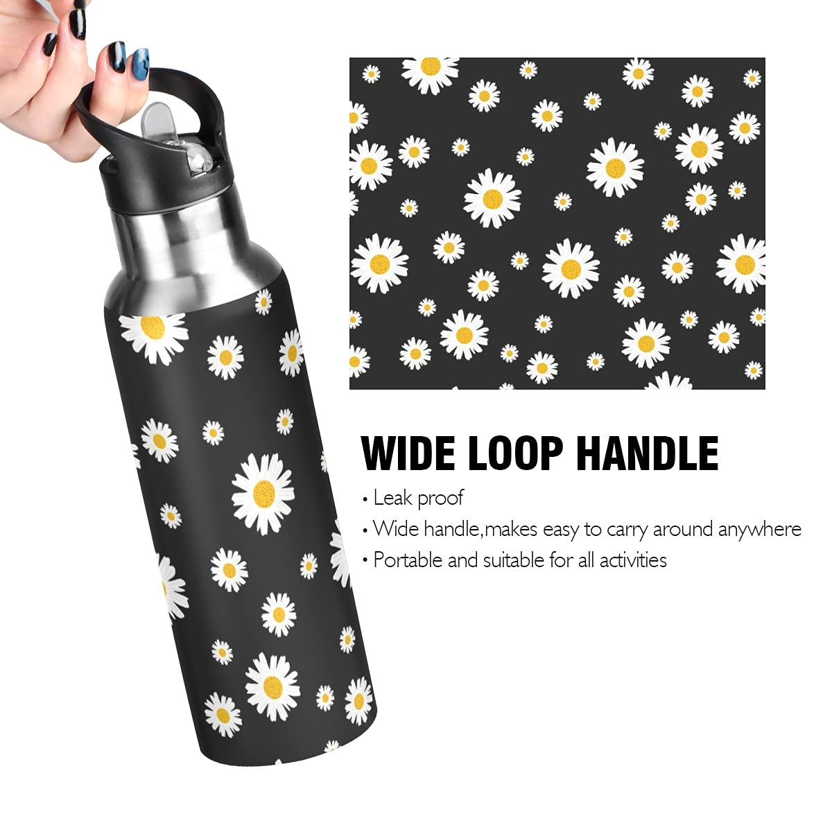 Xigua Cute Owl Stainless Steel Water Bottle – 600ml, Leak-Proof, Vacuum Insulated, With Straw (For Gym, School, Travel)