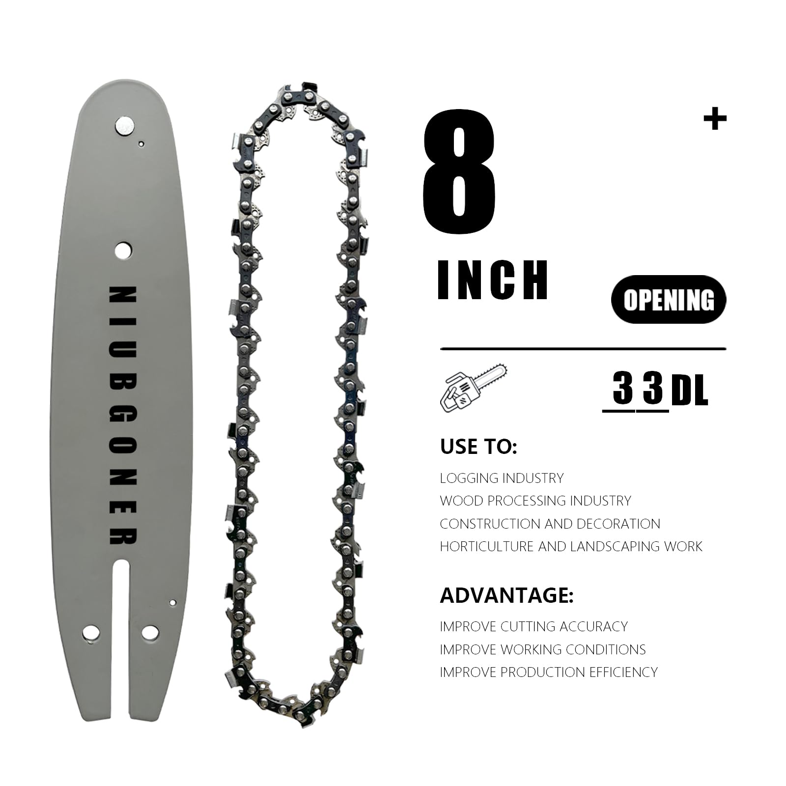 2 Stück Sägeketten Für Stangensägen – 20,3 Cm, 34 Treibglieder, Für DeWalt, Black & Decker U.a.