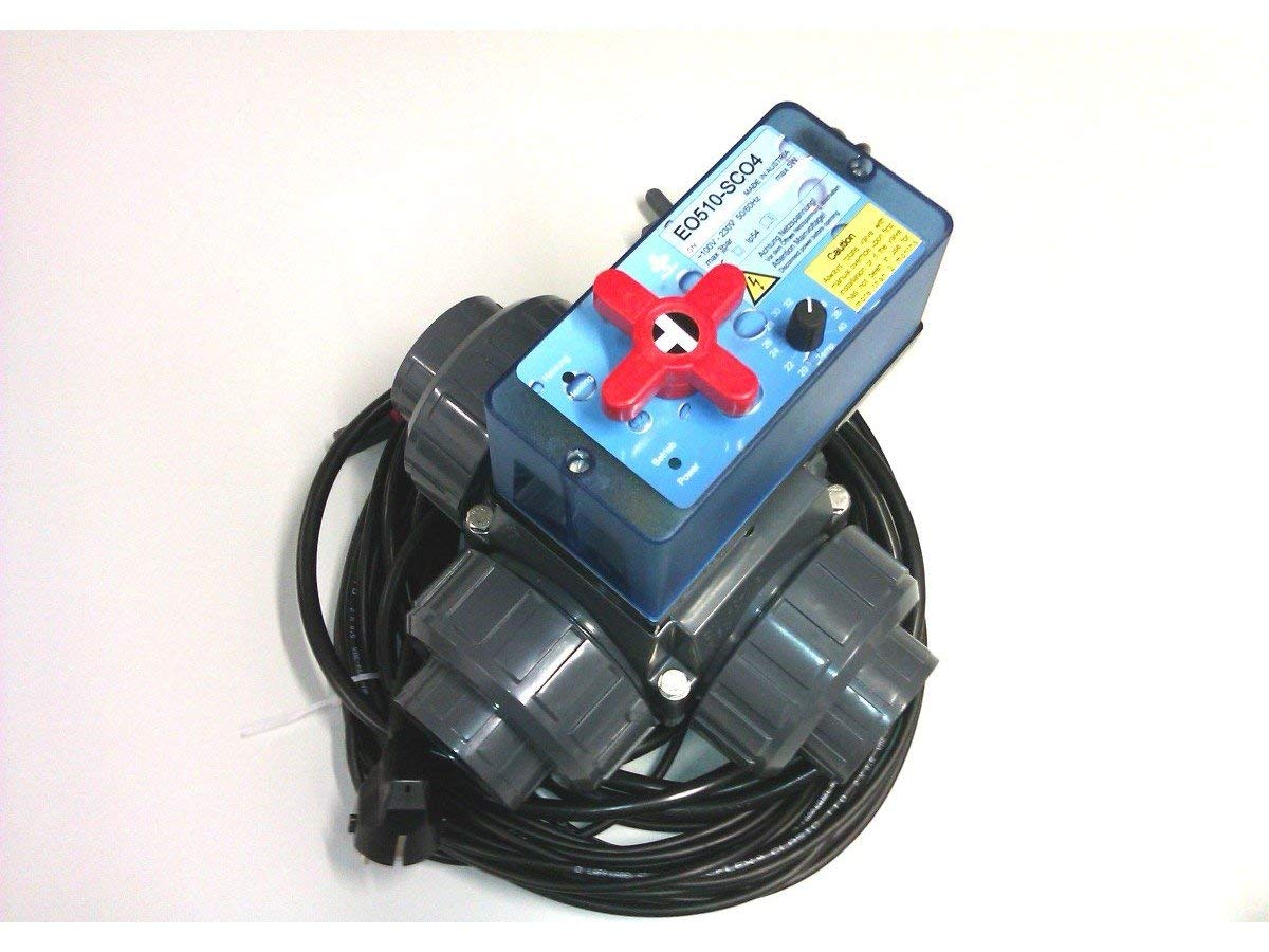 Válvula de bola de 3 vías para piscina, diámetro 50 mm, incluye regulación con servomotor eléctrico 230 V