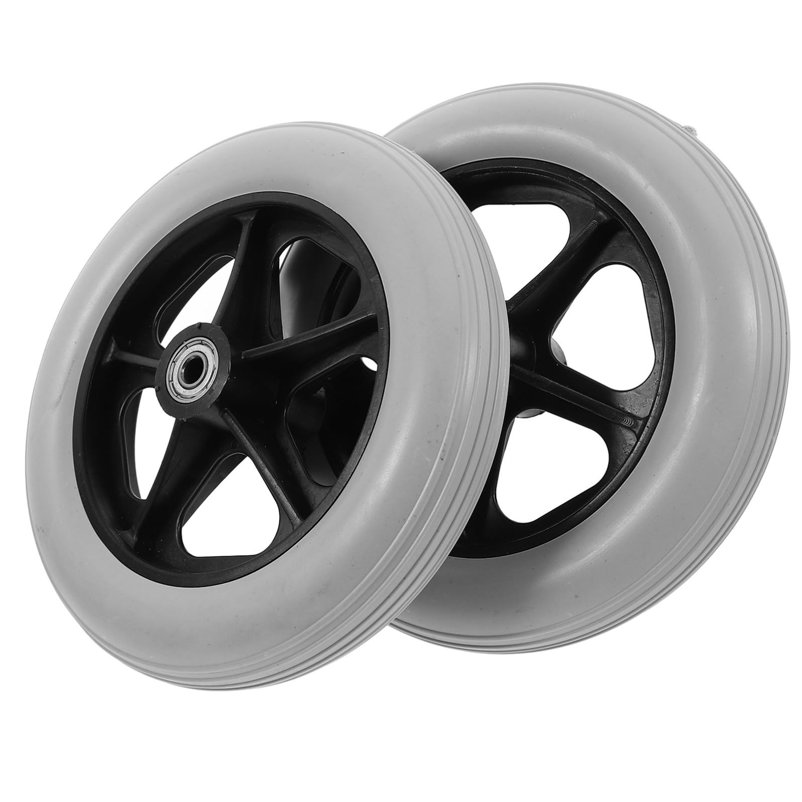 2 Pezzi Ruote Girevoli per Carrozzina e Carrello, Accessori di Ricambio in Plastica, Facili da Installare e Resistenti All'usura, Diametro 8mm