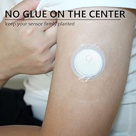 Sensor Covers for Libre 3, Waterproof-60 Pack Adhesive Patches,Transparent CGM Overpatch Tape Lasting to 14 Days-Without Hole-HECHUAN