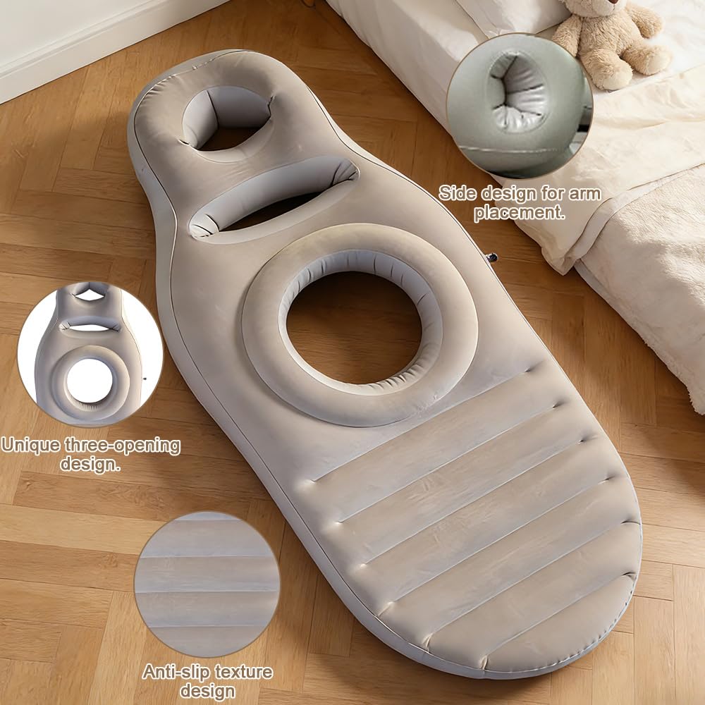 Almohada inflable de embarazo para dormir, colchón de almohada de maternidad con agujero, almohada de embarazo de cuerpo completo, para mujeres embarazadas, dormir boca abajo, apoyo a la