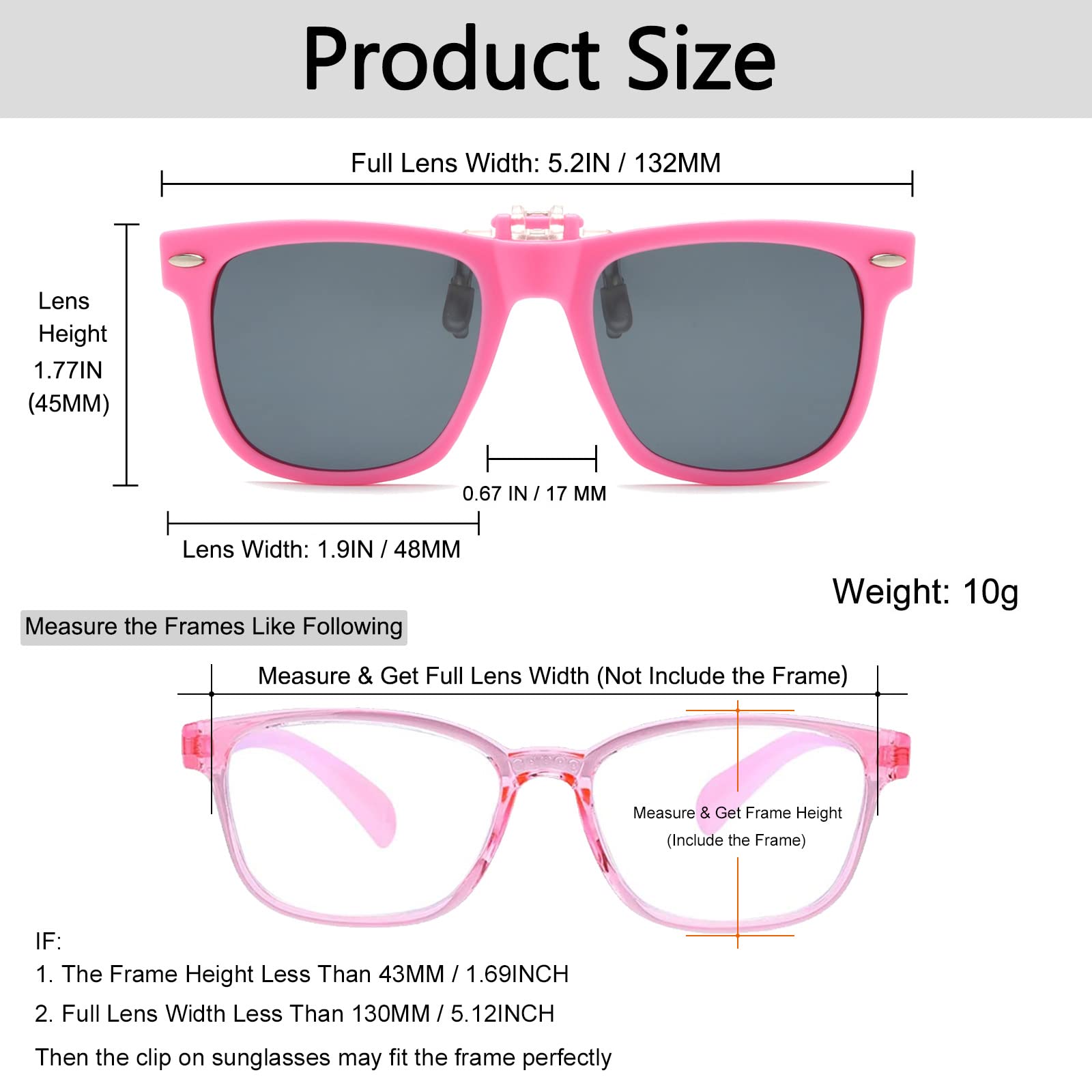 Long Keeper Kids Clip On Sunglasses Polarised Children Junior Clip-on Sunglasses over Prescription Glasses UV Protection Flip Up Sunglasses for Boys Girls - Image 2