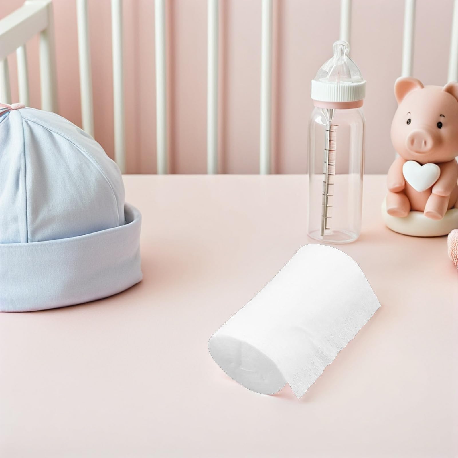 Doublures de Couches Lavables en Fibre de Bambou Blanc, 100 Feuilles par Rouleau, Sûres et Absorbantes, pour Bébés et Protection Quotidienne