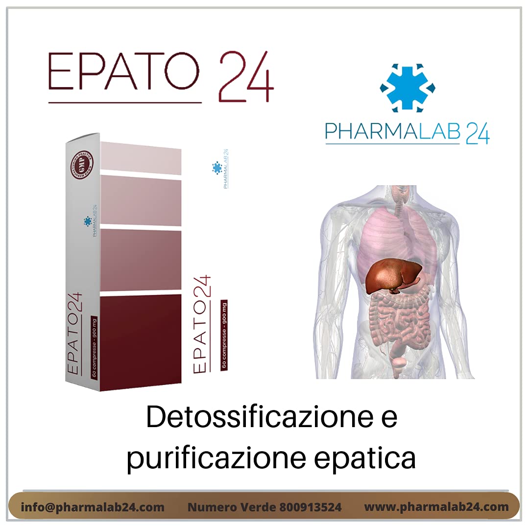 Epato24 | Integratore Fegato Grasso Disintossicante Forte, Integratore Alimentare per Steatosi Fegato - 60 Compresse da 900 mg