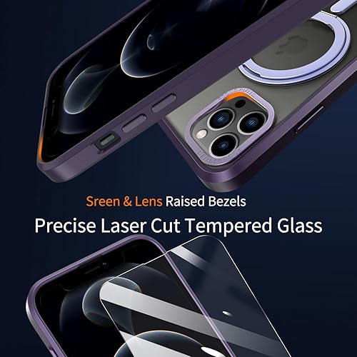 Miniatura 6 de STERKER Funda transparente con anillo giratorio de 360 para iPhone 11 Pro Max 2 protectores de pantalla protección contra caídas de grado militar