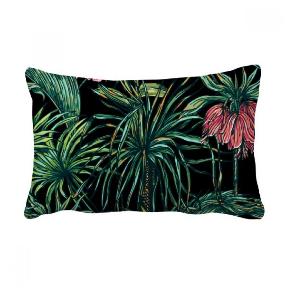 Coussin lombaire fleur plante feuille oreiller de décoration multicolor 16x24 pouces