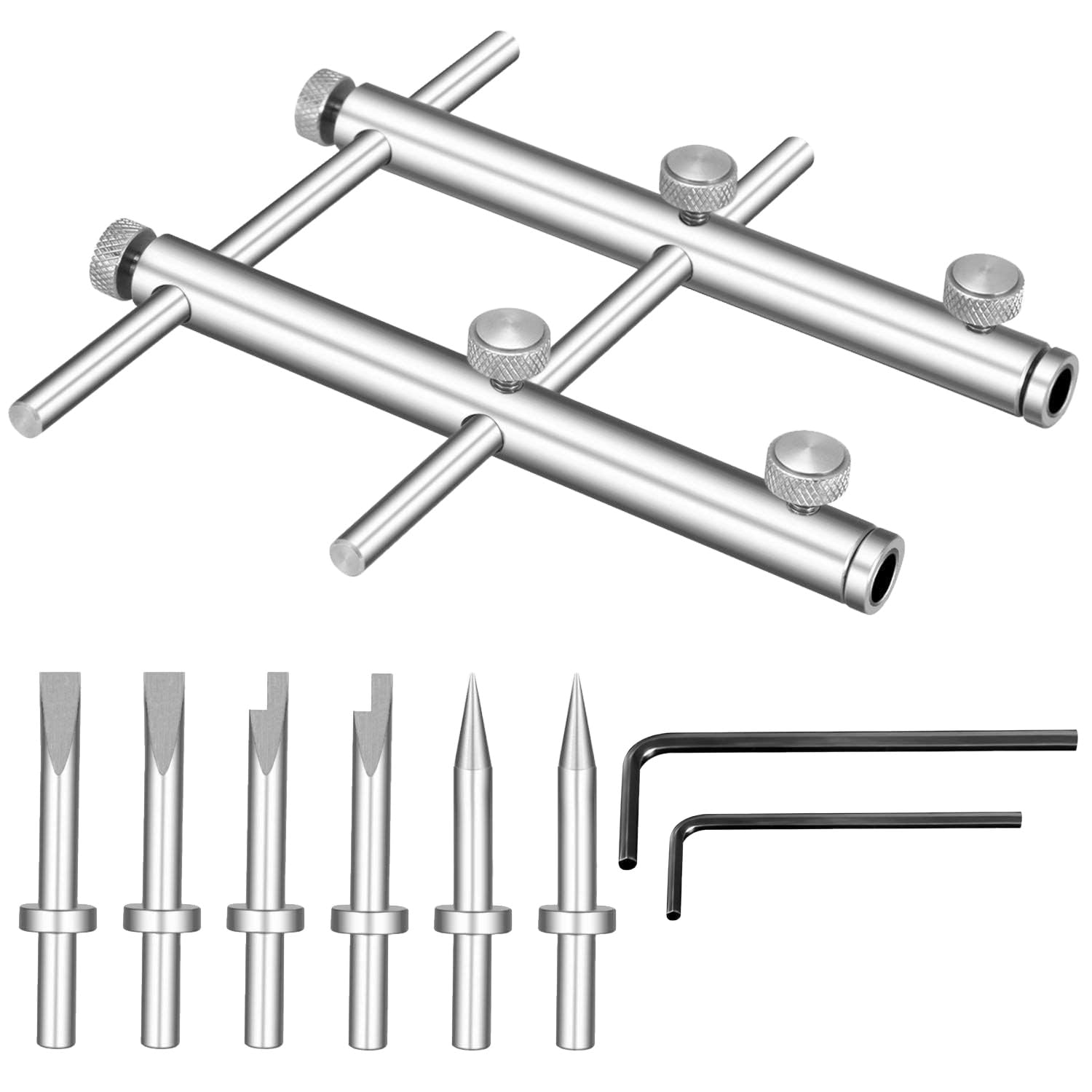 Camera Lens Openning Repairing Tool Kit Includes: 10-100mm Lens Repair Set with 3 Tips 6 Screws and 2 Hexagon Wrench for Cano