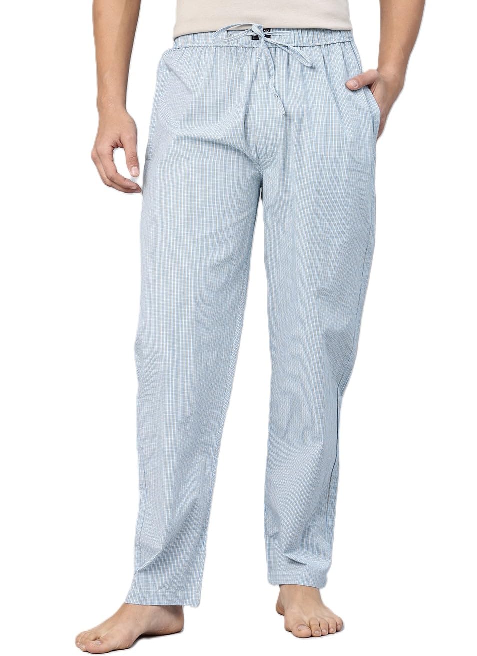 majestic man Men’s Pure Cotton Small Checks Lounge Pyjama | Comfort Fit | 3 Pockets | Front Zip Closure-picture-11
