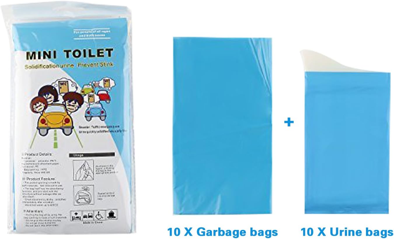 AWOKEN Disposable Urine Bags, 10 Pack Urinal Bags for Men for Camping Travel, Urine Bags for Women Children Traffic Jam : Sports & Outdoors