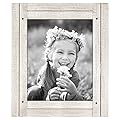 Americanflat Picture Frame in Aspen White with Three Displays Textured Wood and Polished Glass for Wall and Tabletop - 8" x 10"