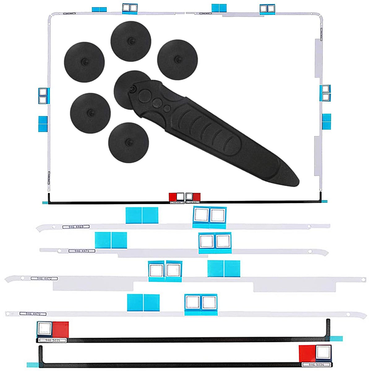 Replacement LCD Display Panel Adhesive Tape Strip Sticker + Opening Wheel Tool Kit for Apple iMac 27" A1419 (Late 2012-Mid 2019)- Professional Repair Kit