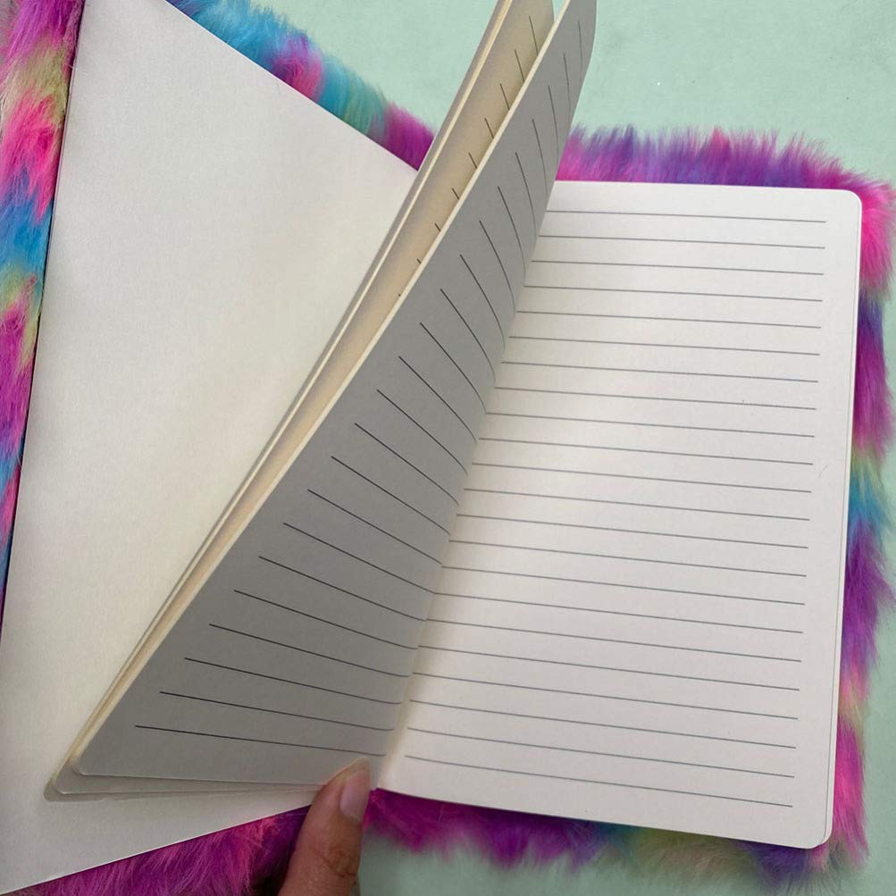 Adorable Purple Cat Plush Notebook - Cute Fluffy Journal for Girls Ideal for Writing Drawing, and School Supplies - Image 3