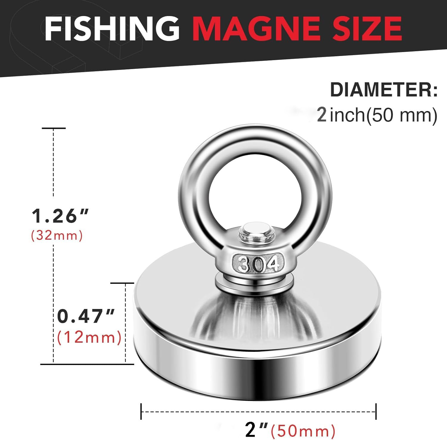 DIYMAG Fishing Magnets - 350LBS Pulling Force -2
