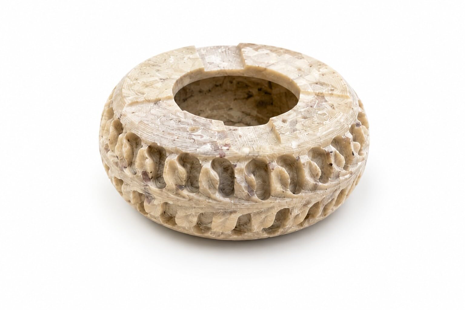 Natural Stone Soapstone Round Ashtray (3.5 Inch) | Handmade Cigarette Ash Holder for Indoor & Outdoor Use, Decorative Smoking Tray for Home, Office, Patio & Garden-image-2