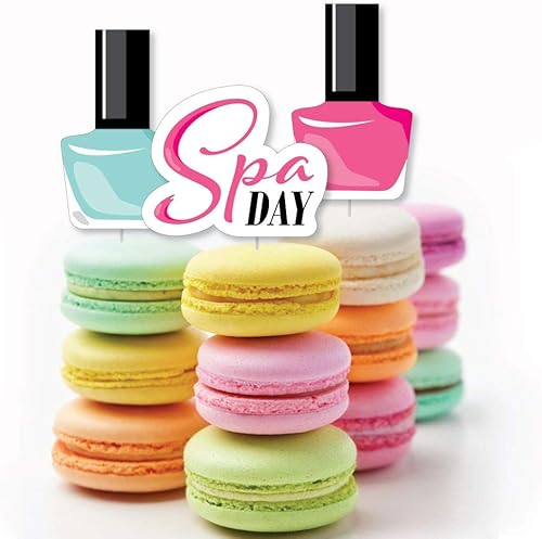 Miniatura 4 de Big Dot of Happiness Día de spa – Decoración para cupcakes de postre – Maquillaje para niñas – Selecciones transparentes para golosinas – Juego de 24