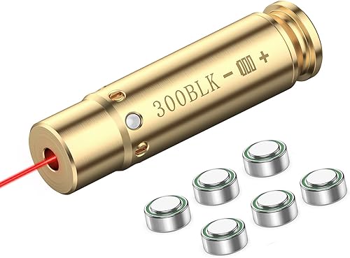 Vista 11 de EZshoot Bore Sight Láser 9mm/ 223 5.56mm/ 30-06/25-06/270 /300BLK 7.62x35mm/ 6.5CM/ 12 Calibre de Calibre Rojo Láser Boresighter con Baterías Extras