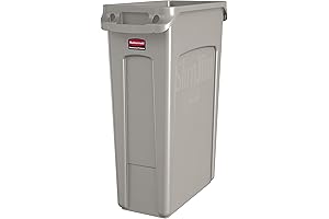 Rubbermaid 8 Inch Commercial Slim Jim Plastic Trash Can