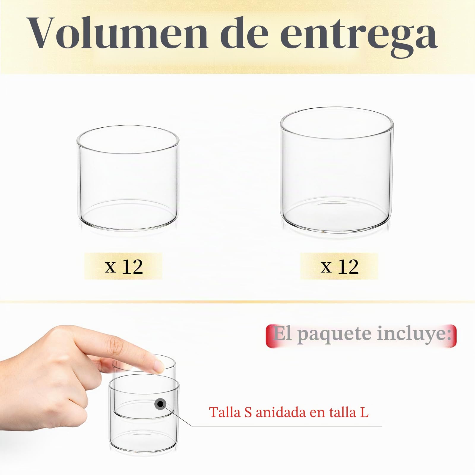 Hewory - Juego de 24 portavelas de cristal transparente para velas de té, velas flotantes y portavelas decorativos para decoración de mesa de boda, centro de mesa, salón, decoración del hogar