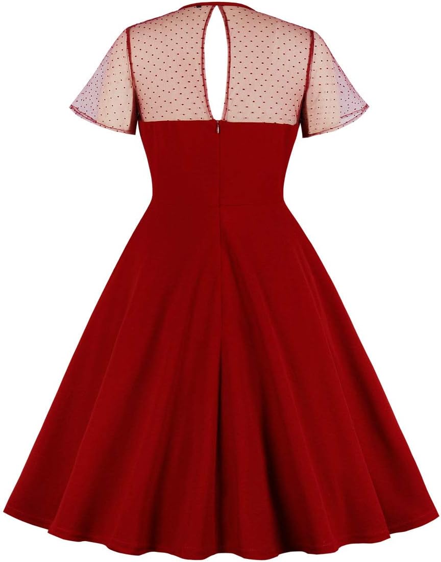 Women's 50s Retro Vintage Swing Cocktail Party Dress 1950s Rockabilly Prom Dresses - Image 7