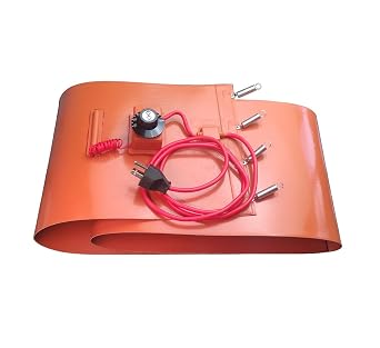 10in x 70in Drum Silicone Heater Pad Electric Heat Wrap Hot Heating Pad with Thermostat for 55 Gallon Barrel, 1200W