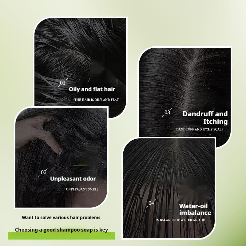 Miniatura 2 de Nature Triangle - Barra de champú Usman Grass Seven Green, voluminizador y control de aceite, champú sólido para mujeres y hombres