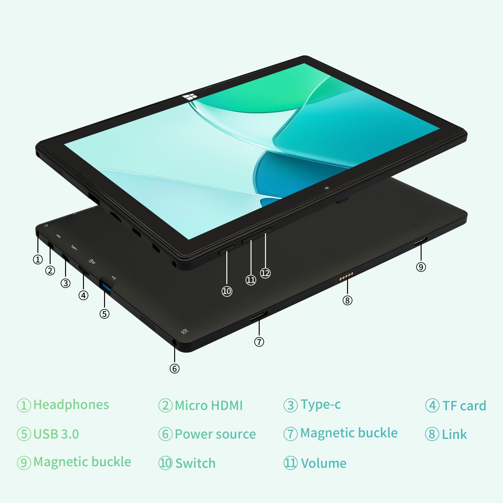 Amazon.com : BINTEC 10.1-inch 2-in-1 Laptop/Tablet Computer, Thin