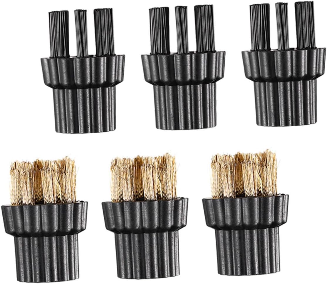 Wakauto 6pcs Household Cleaning Machine Brush Heads Steam Cleaner Replacement Accessories Versatile Mop Parts for Home and Office Use Space Saving Design