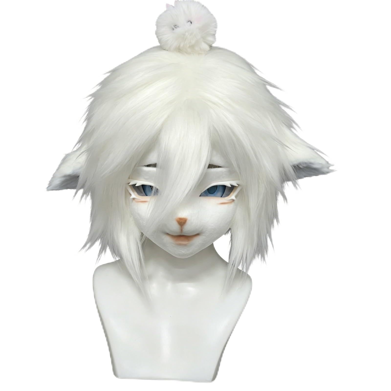 Handmade Fursuit Head, Faux Fur Animal Furry Head Mask, Cosplay Costume Headgear for Party Halloween(K)