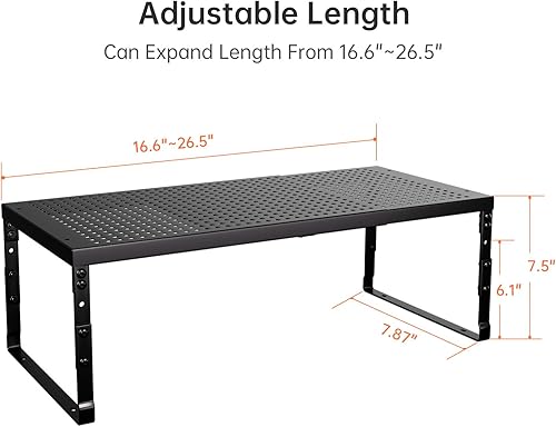 Miniatura 3 de Organizador de cocina apilable ajustable y expandible, estantes de almacenamiento de despensa, para armarios, estantes, cocinas, encimeras, baños,