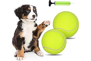 2 Pack Big Tennis Ball for Dogs: Giant 8&quot; & 9.5&quot; Inflatable...