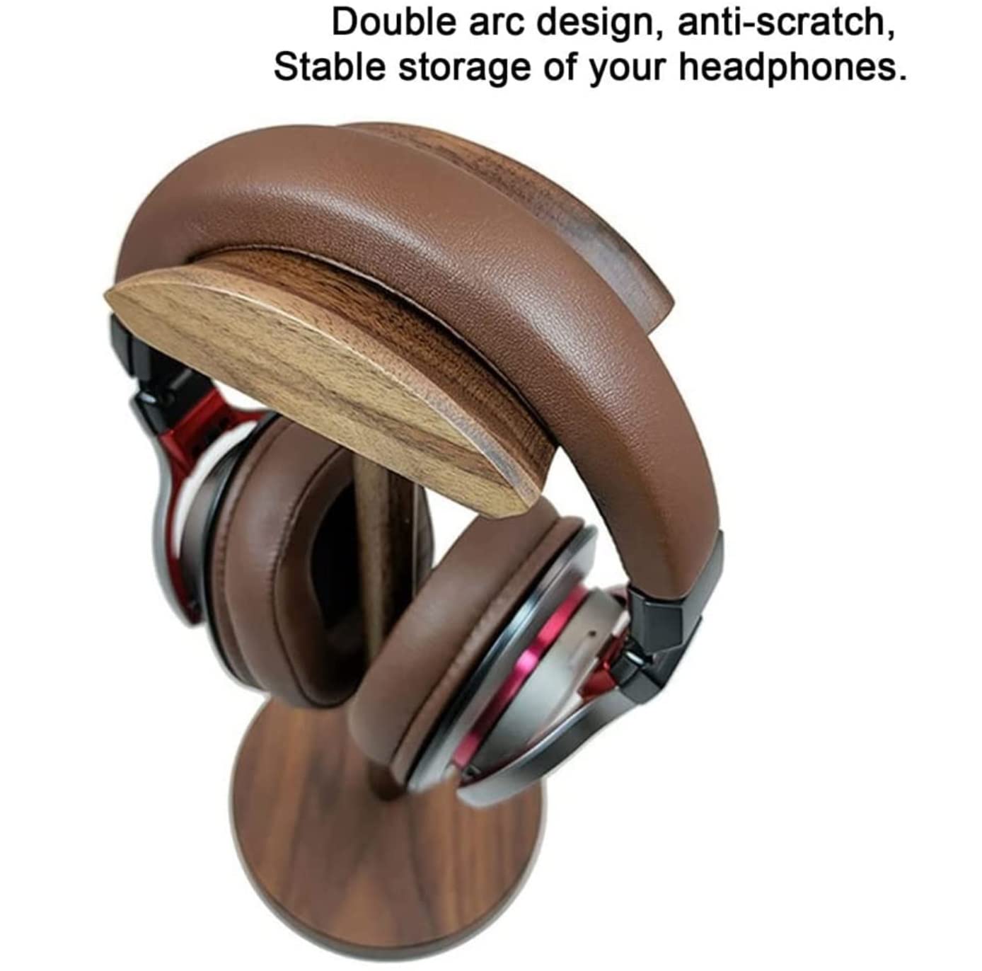Supporto Per Cuffie Porta Cuffie Supporto Per Cuffie Creativo Per In Legno Naturale Per Scrivania Da Tavolo Con Base Solida Organizzare(B)