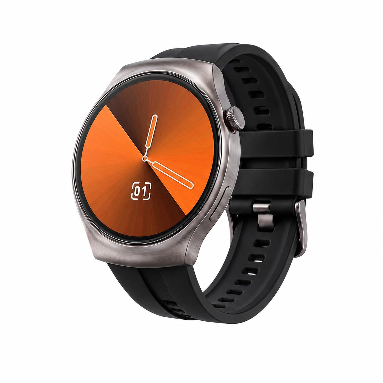 UBON Boss Round Smart Watch with BT Calling, HD Display, Menstrual Cycle Tracking, Camera Control, Rotating Crown, 20 Days Standby Time, Silicone Strap - Black (SW-161)-picture-28