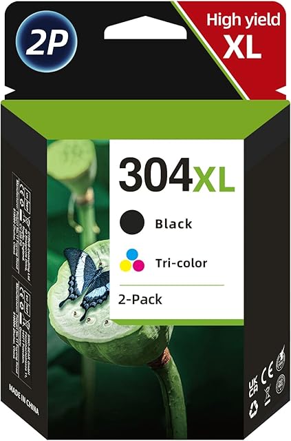304 Ink Cartridges Combo Pack, 304 Black and Colour Ink Cartridges Replacement for HP 304 Ink Cartridges for Envy 5000 5020 5010 5030 DeskJet 2600 2630 2620 3720 2633 2622 2632 2634 3733 3762
