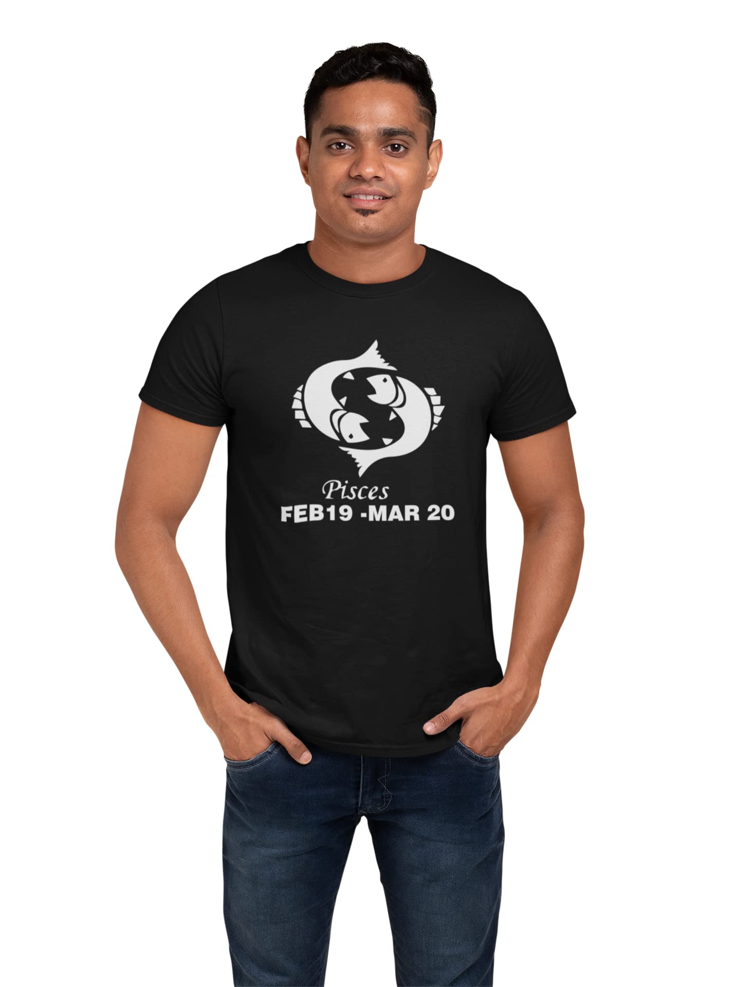 Classy Creation Picses, Frb 19-Mar 20 - Black Round Neck Cotton Half Sleeved T-Shirt with Printed Graphics
