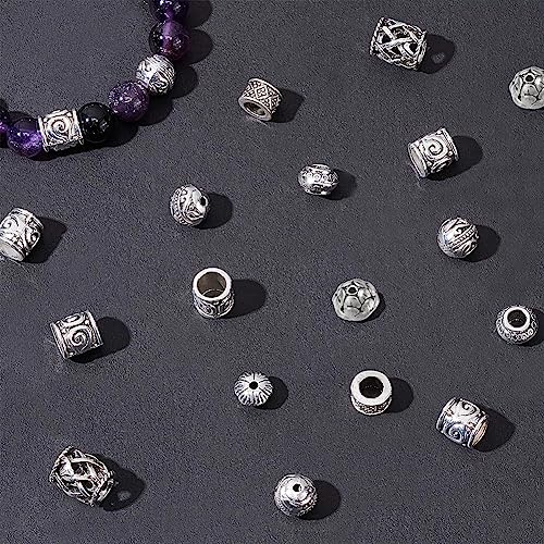NBEADS 120 Pcs 6 Styles Tibetan Style Alloy Beads - Image 4