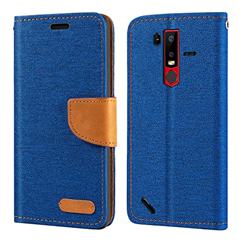 Custodia Portafoglio Flip in Tessuto Oxford Compatibile con Ulefone Armor 6E Cover Protettiva Magnetica con Slot Carte e SupportoBlu