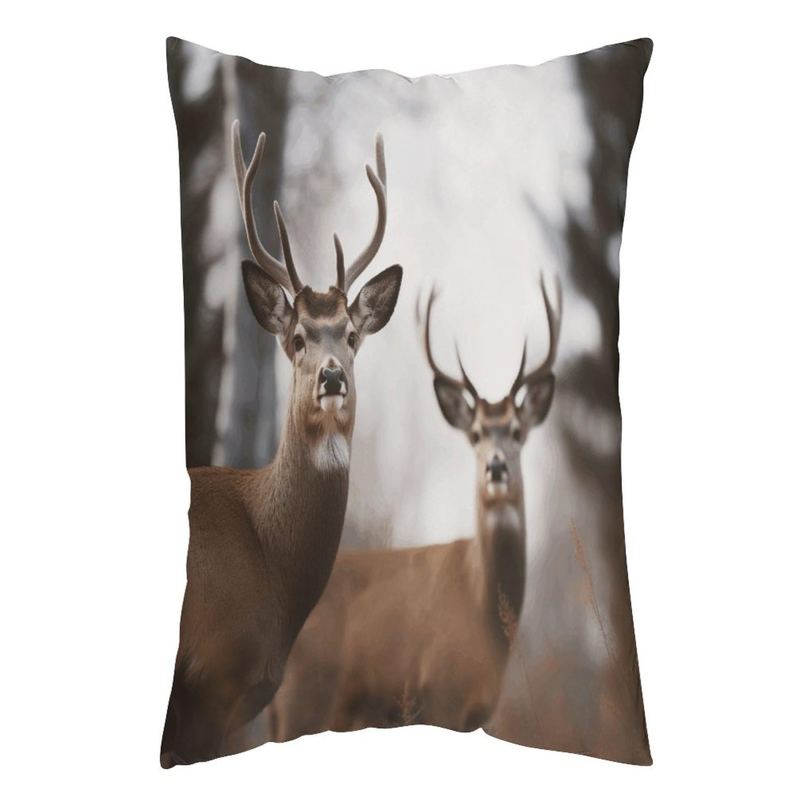 FekiLoot Deer Throw Pillow Cover Soft Pillowcase with Hidden Zipper Lumbar Decorative Throw Pillow Covers Luxury Cozy Pillows Shams Rectangle Cushion Cases