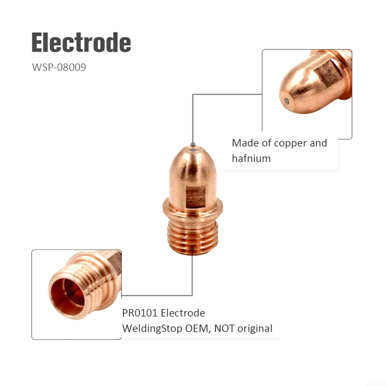 Juego de 23 antorchas de corte de plasma con electrodo PR0101 y boquilla PD0101 de 1,4 mm para máquinas de soldadura A101 para piezas de repuesto resistentes para metalurgia PC0109