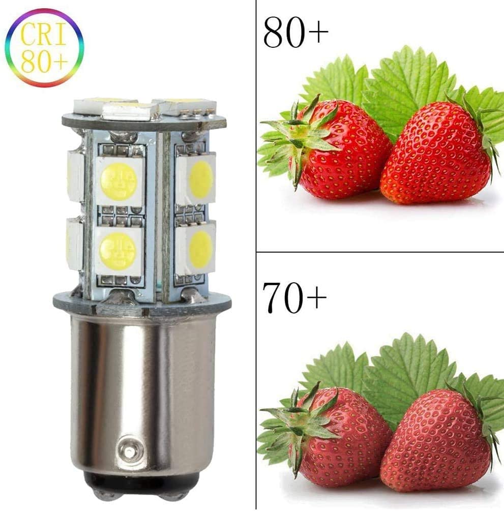 GRV Ba15d 1076 1142 Lot de 6 ampoules LED haute luminosité pour voiture 13-5050SMD DC 12 V Blanc froid