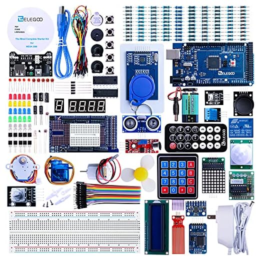 ELEGOO MEGA R3 2560 Conjunto Mas Completo y Avanzado de Iniciación Compatible con Arduino IDE MEGA con Guías Tutorial en Español y Conjunto con Placa Controladora, Servomotor, Motor Paso a Paso