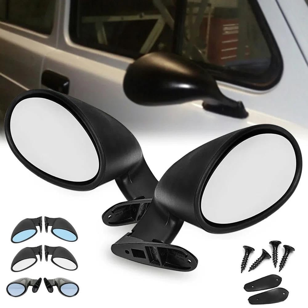 SHININGEYES Specchi Laterali convessi per Angolo Morto da incollare su specchietto retrovisore (2 Pezzi), Larghezza Regolabile, Design Adesivo e Senza Bordo, rotabile