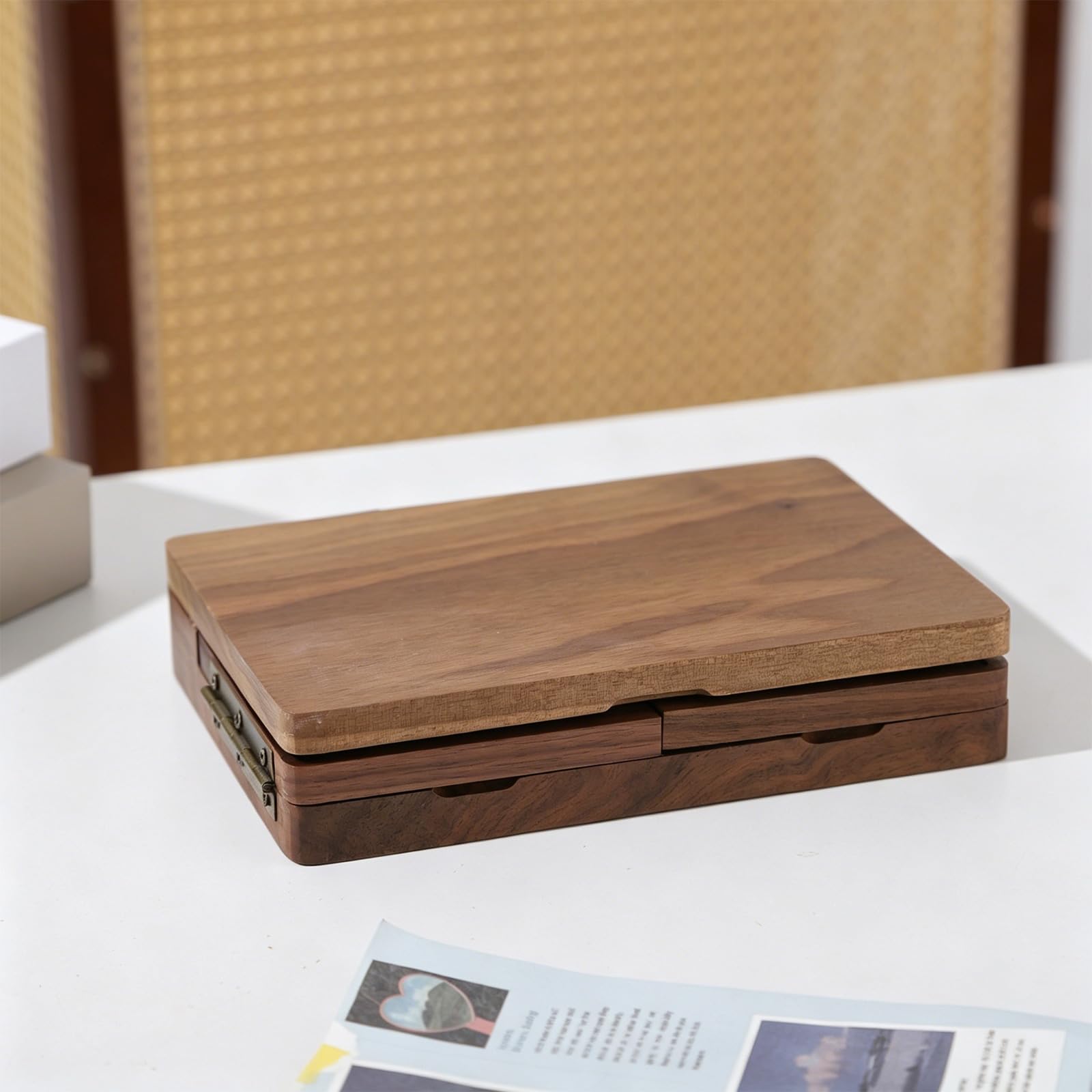Scatola da colorare in legno con coperchio, per dipingere in viaggio