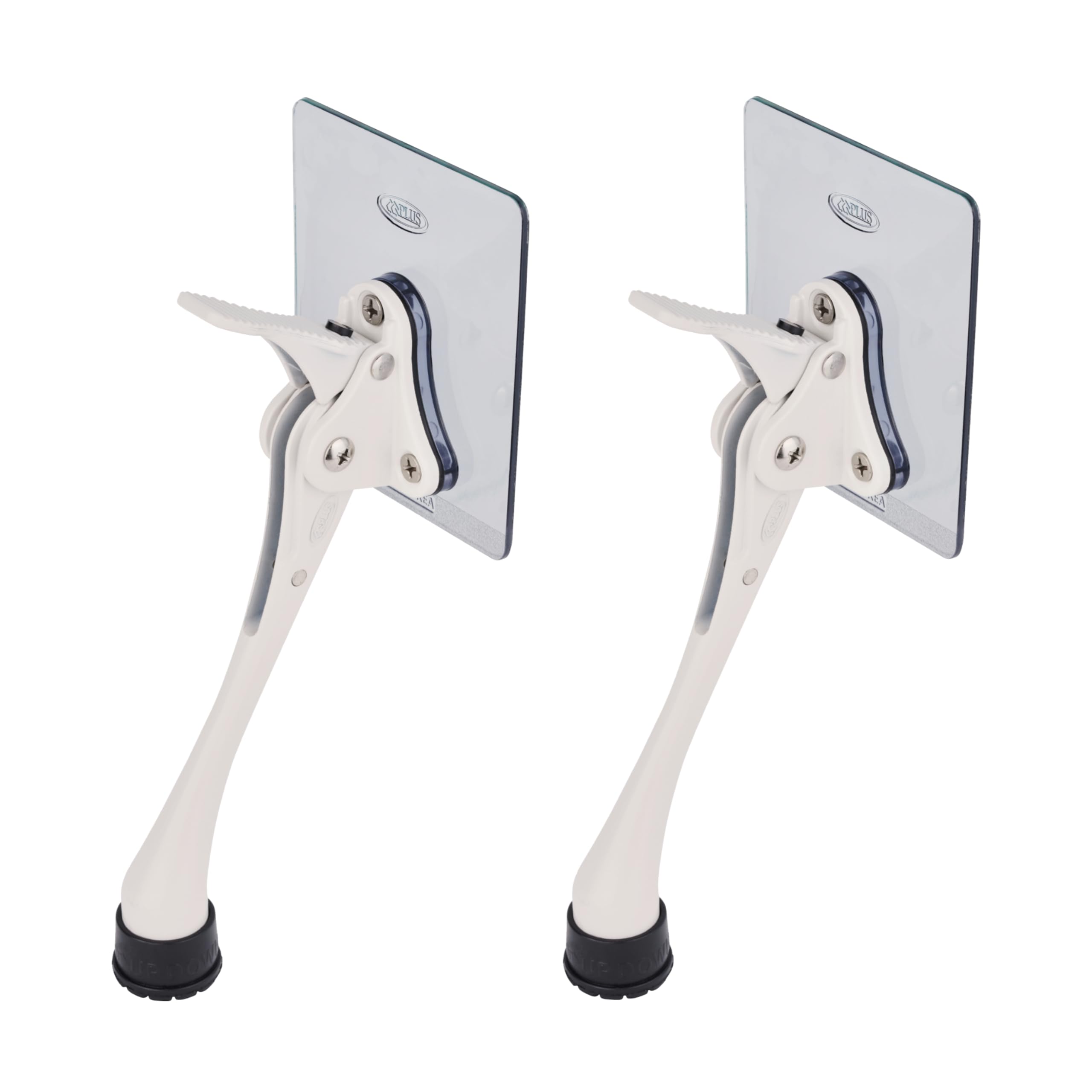 One-Touch Doorstop Adhesive Bracket (White, 6inch x 2pack)
