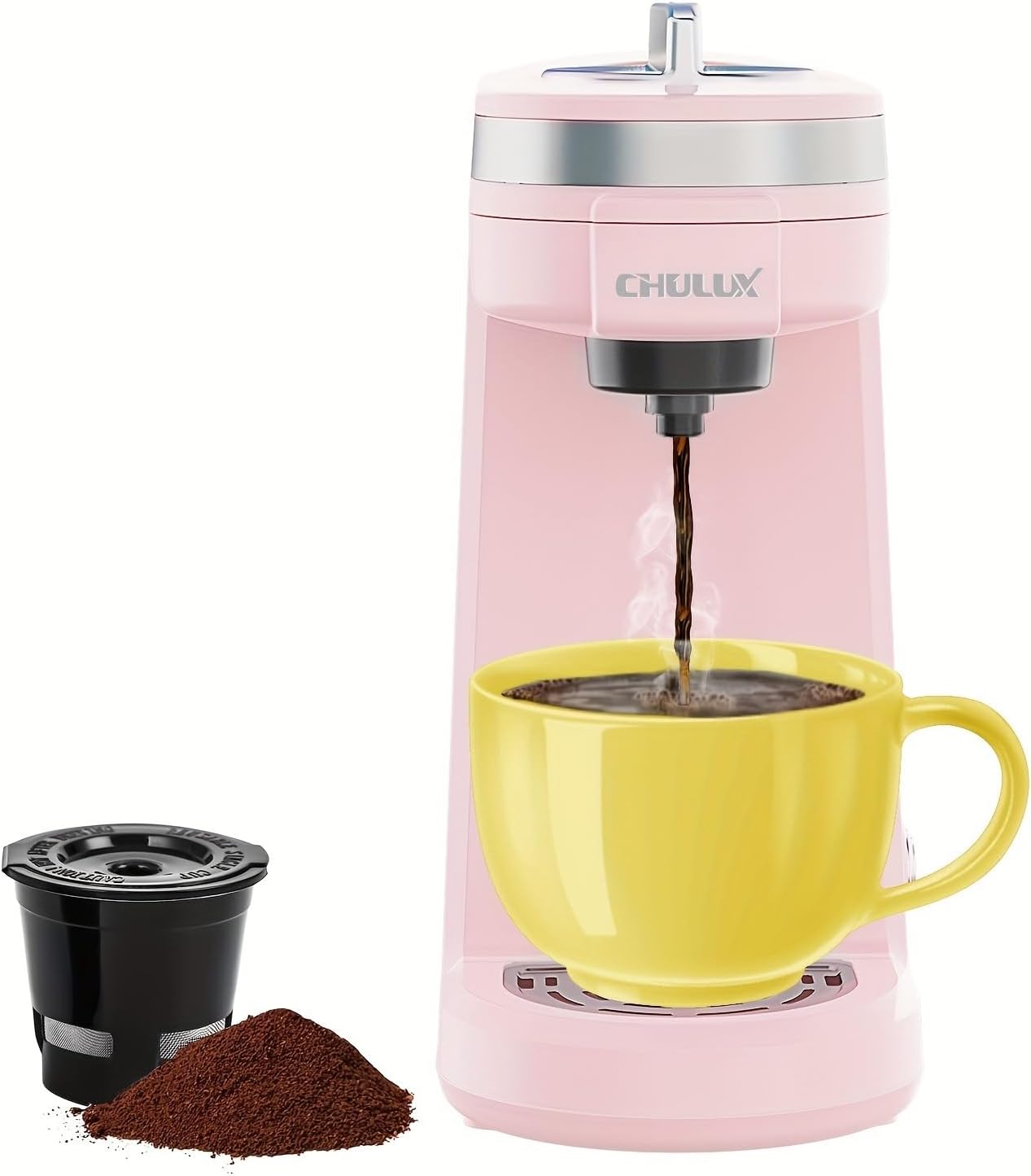 Capsule Coffee Machine, Coffee Machine, Single Cup, Drip, Suitable for Home Use, Hotel Use Pink