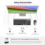 Cimetech EasyTyping KF10 Clavier sans fil et souris Combo, [Claques de commutateur de ciseaux silencieux][Clauses de sauvegarde de laboratoire] Ultra Clavier et souris sans fil Slim, configuration facile pour PC/Laptop/Mac/Windows -Grey