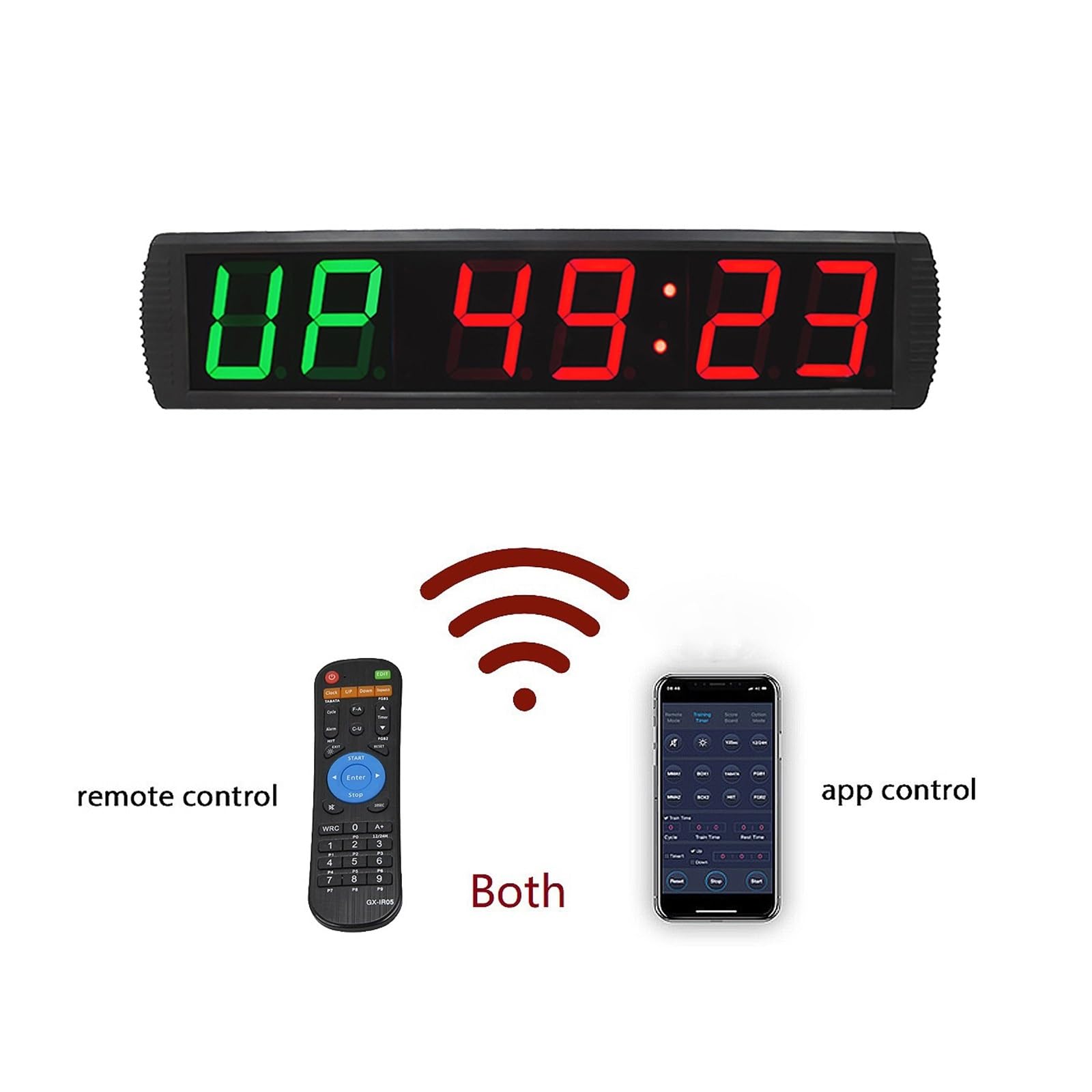 Timer palestra, Cronometro con conto alla rovescia for timer a intervalli programmabili da 4 pollici for palestra indoor Fitness Sport(Blue-remote control)