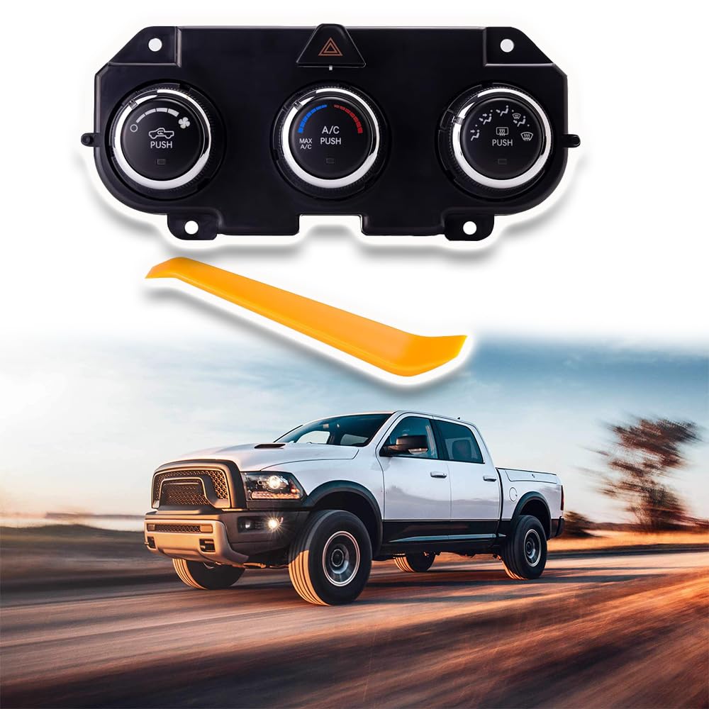 68268189AA AC Heater Climate Control Module Unit Heat Defrost Compatible with Dodge RAM 1500 2500 2013-2018 Heater Control Panel Switch Replaces 68105021AC 68105021AD 68105021AE 68105021AF 68226600AA