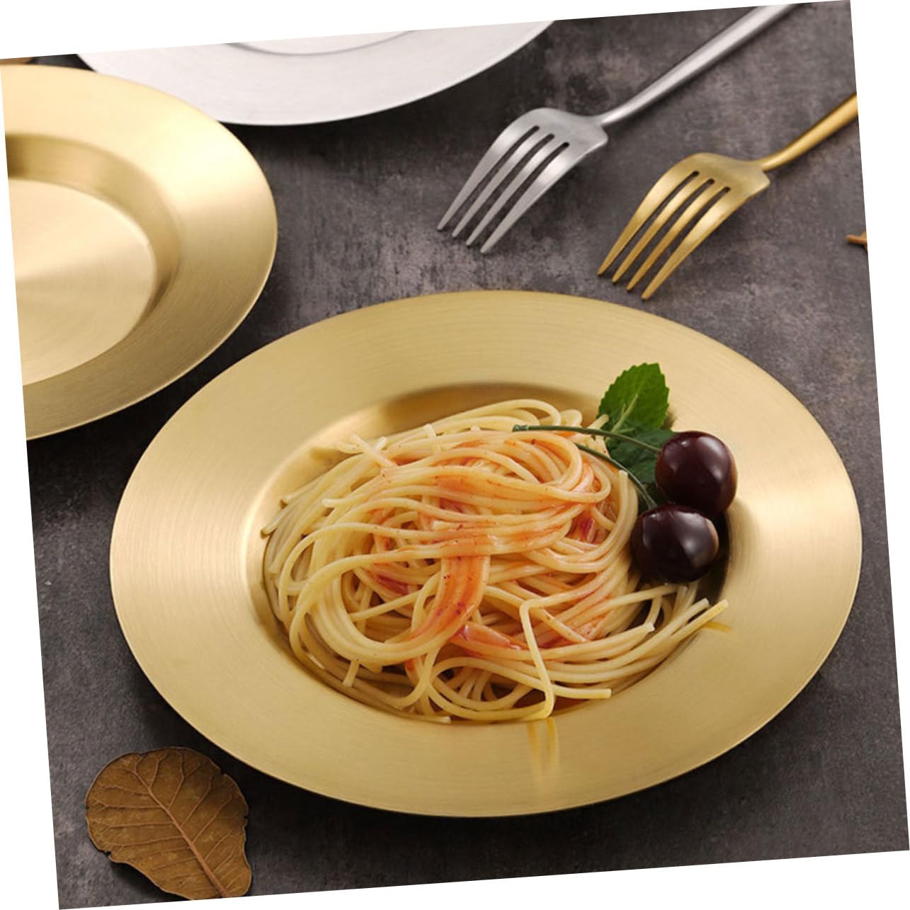 Homoyoyo Camping Dinnerware Salad Plate Stainless Steel Food Plate Easy Clean for Home Outdoor